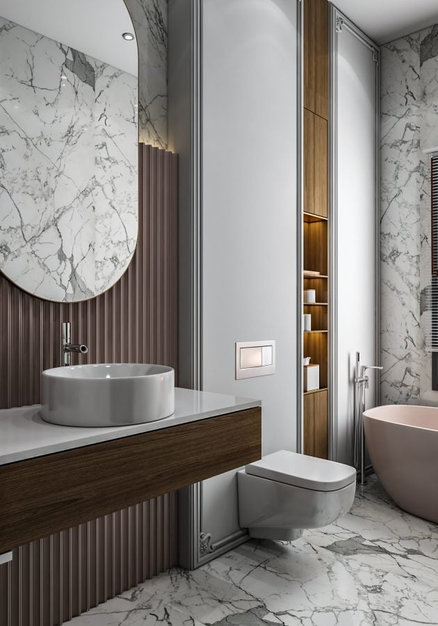 Дизайн ванной комнаты в современном стиле - 72 фото